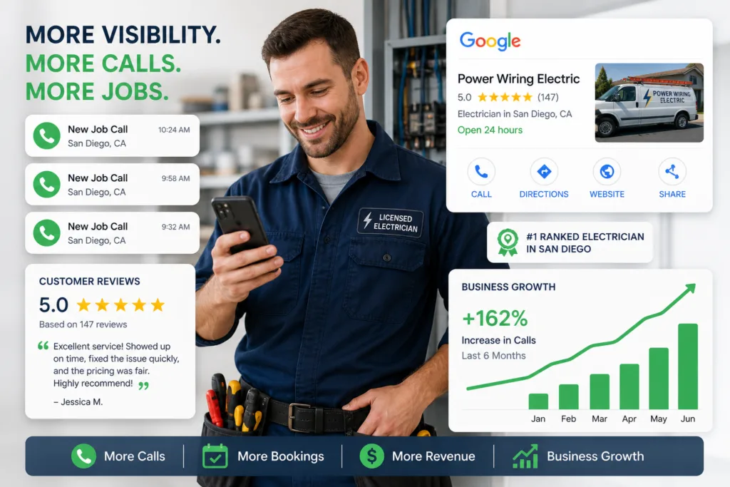 electrician getting more calls google