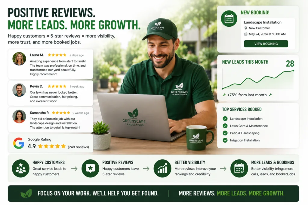 landscaping reviews generate leads