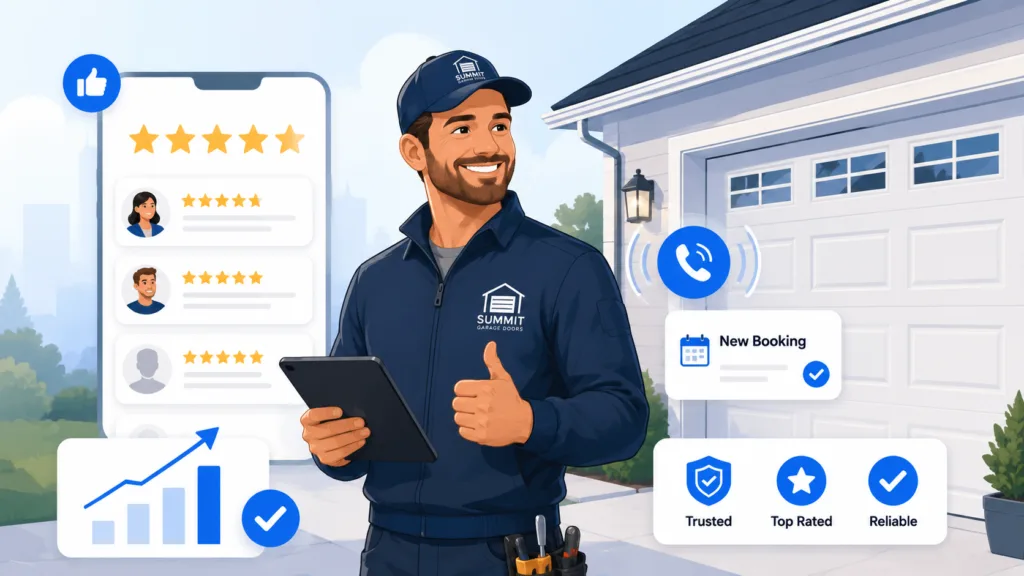 garage door reviews generate leads