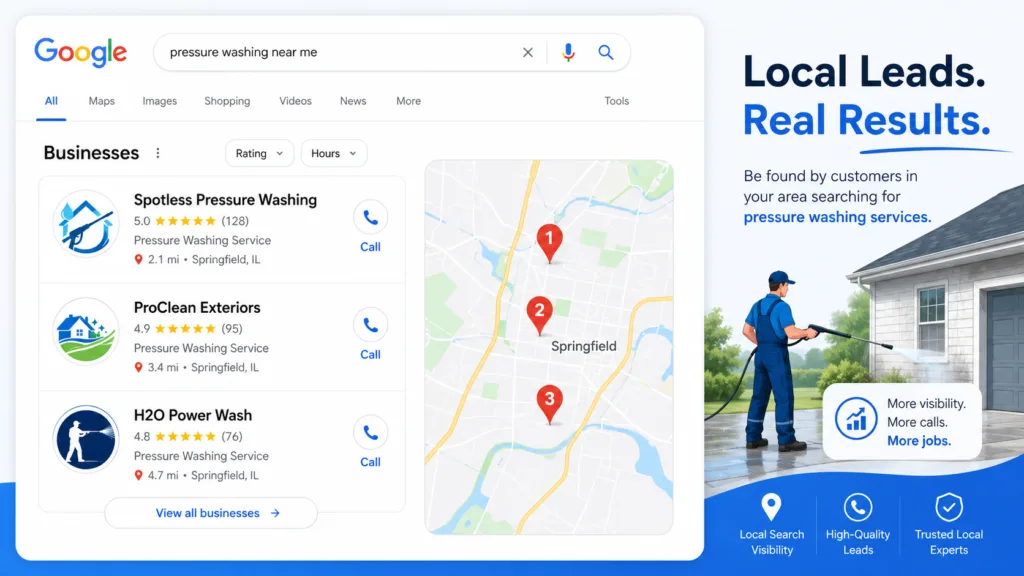 pressure washing leads google map pack - tulpa.marketing
