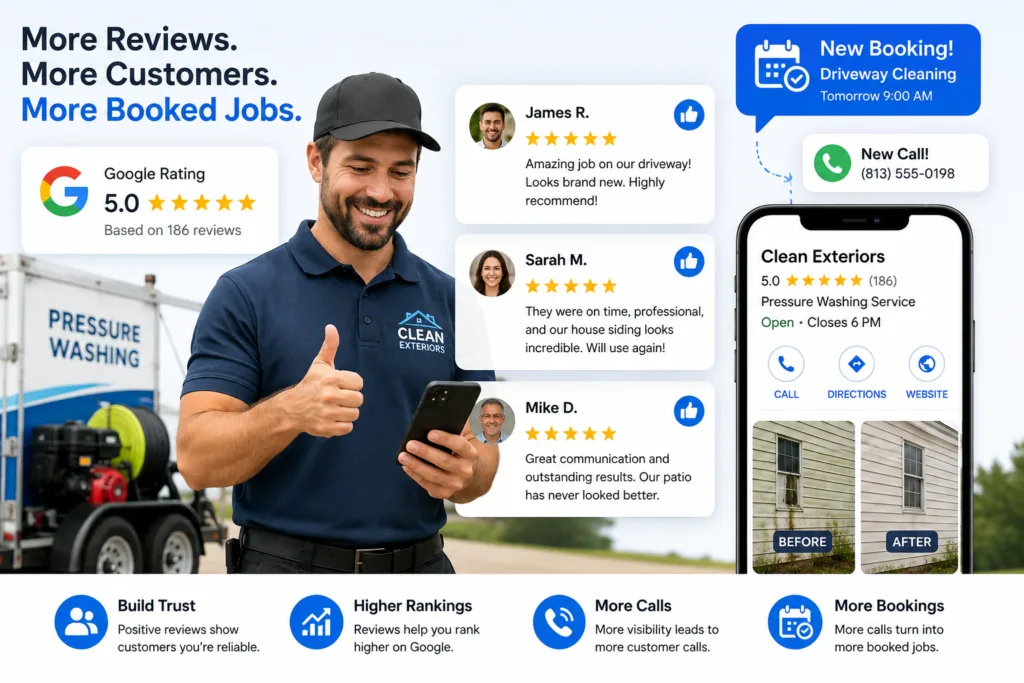pressure washing reviews generate leads
