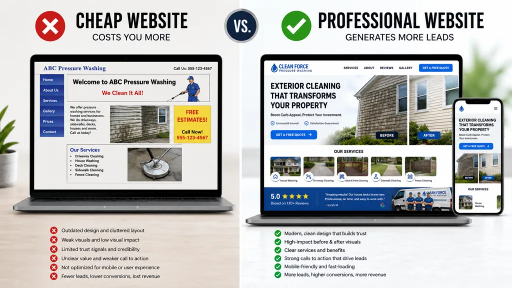 pressure washing website comparison