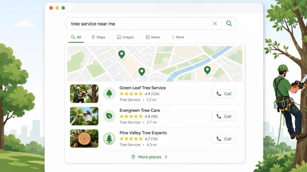 tree service leads google map pack